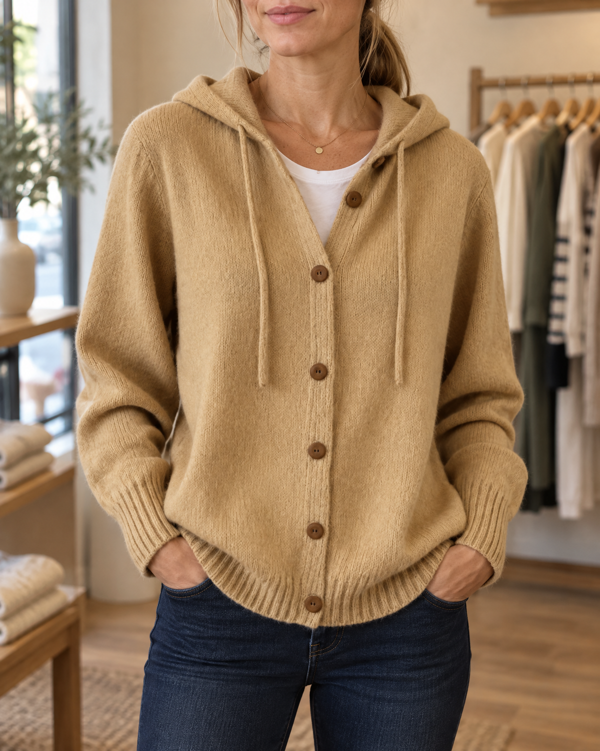 Greta - Hooded Knit Cardigan