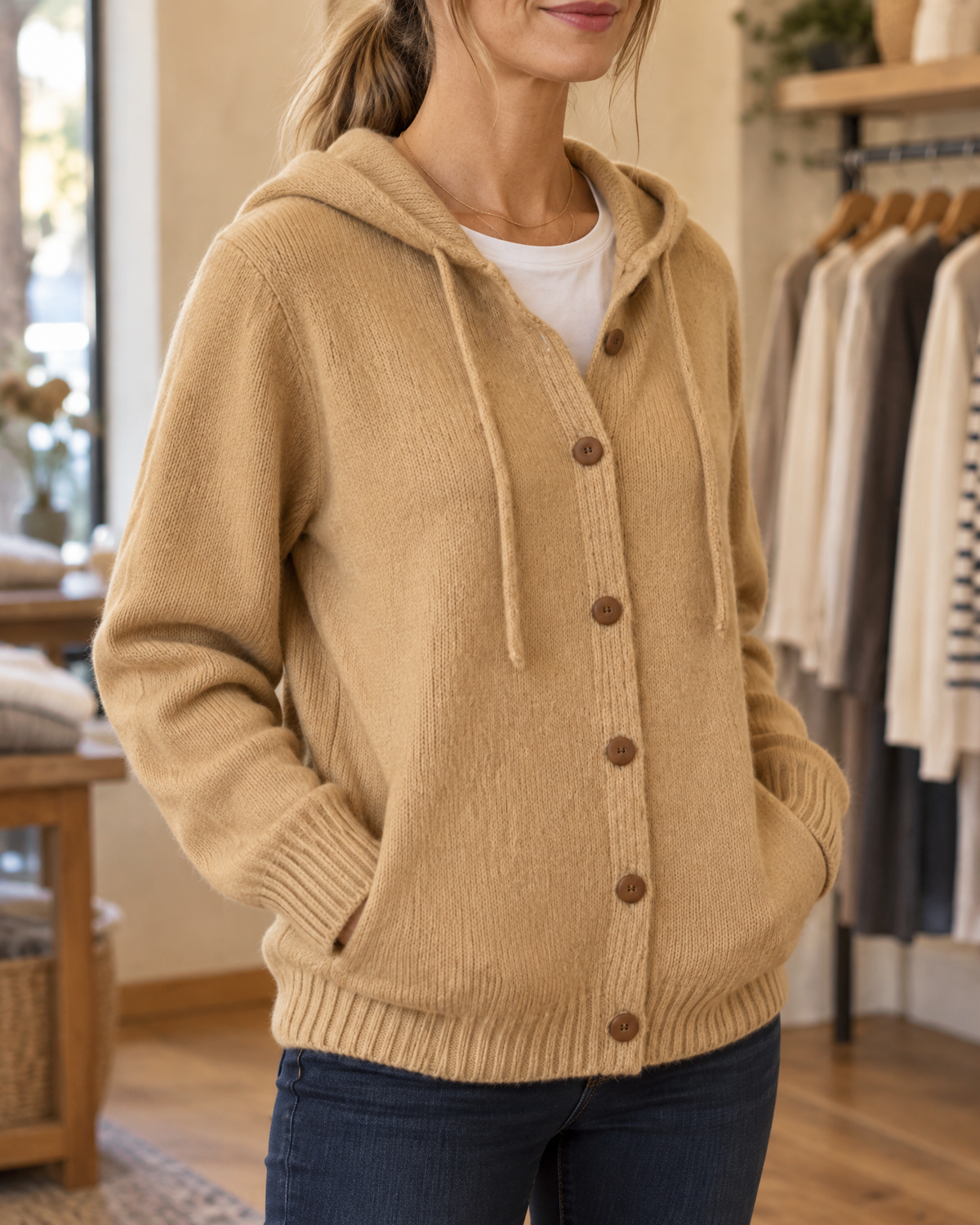 Greta - Hooded Knit Cardigan