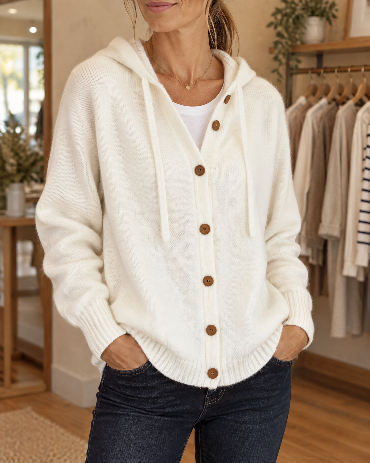 Greta - Hooded Knit Cardigan