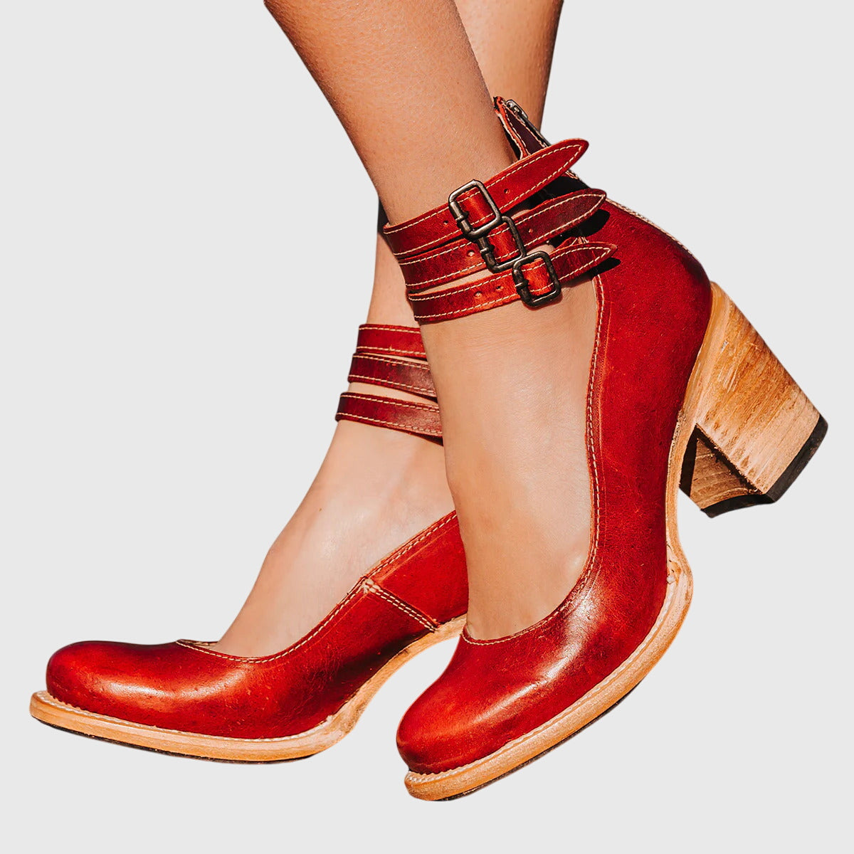 Elegant and Comfortable Real Leather Heels