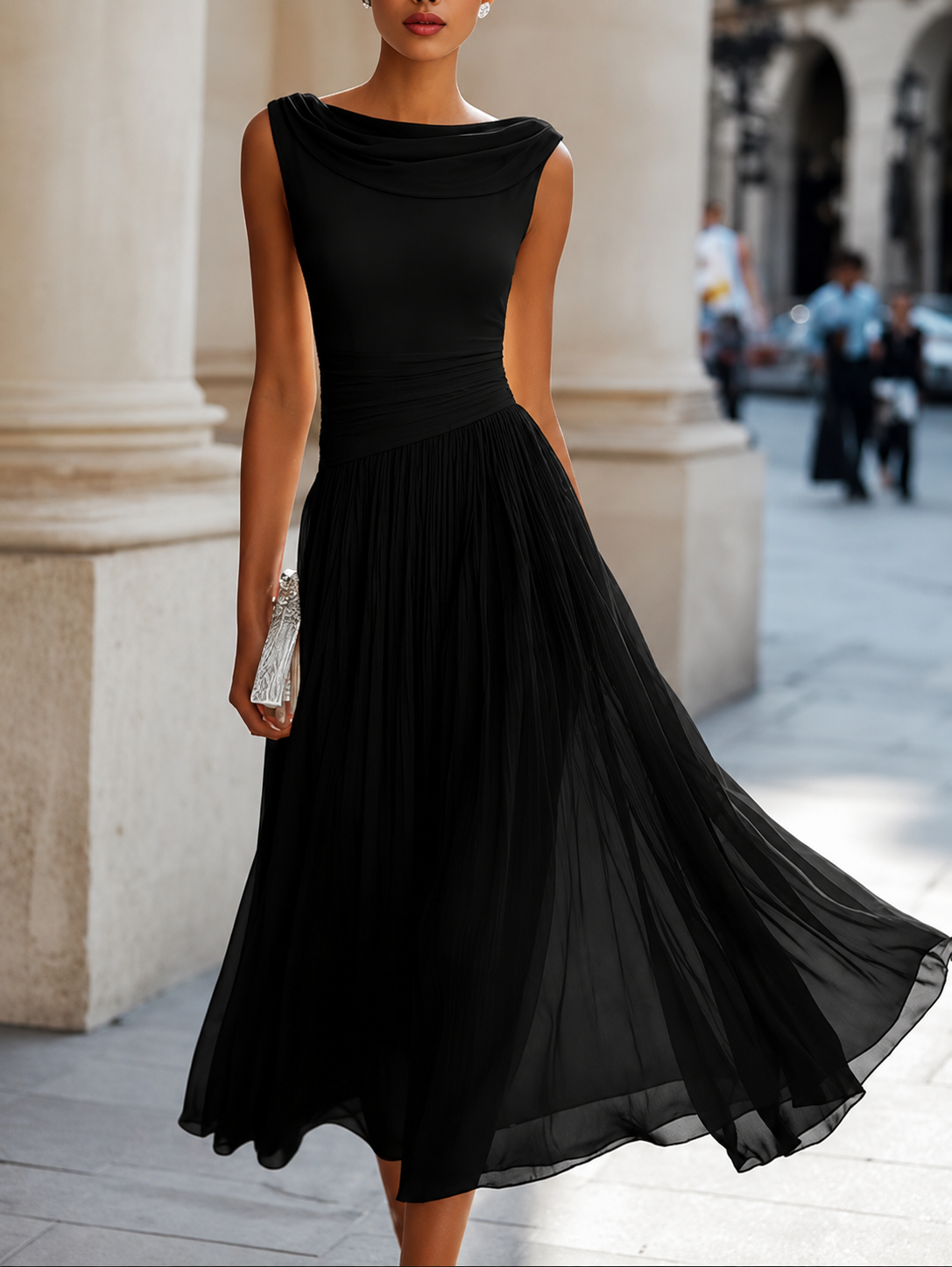 Natalia Pleated Midi Dress