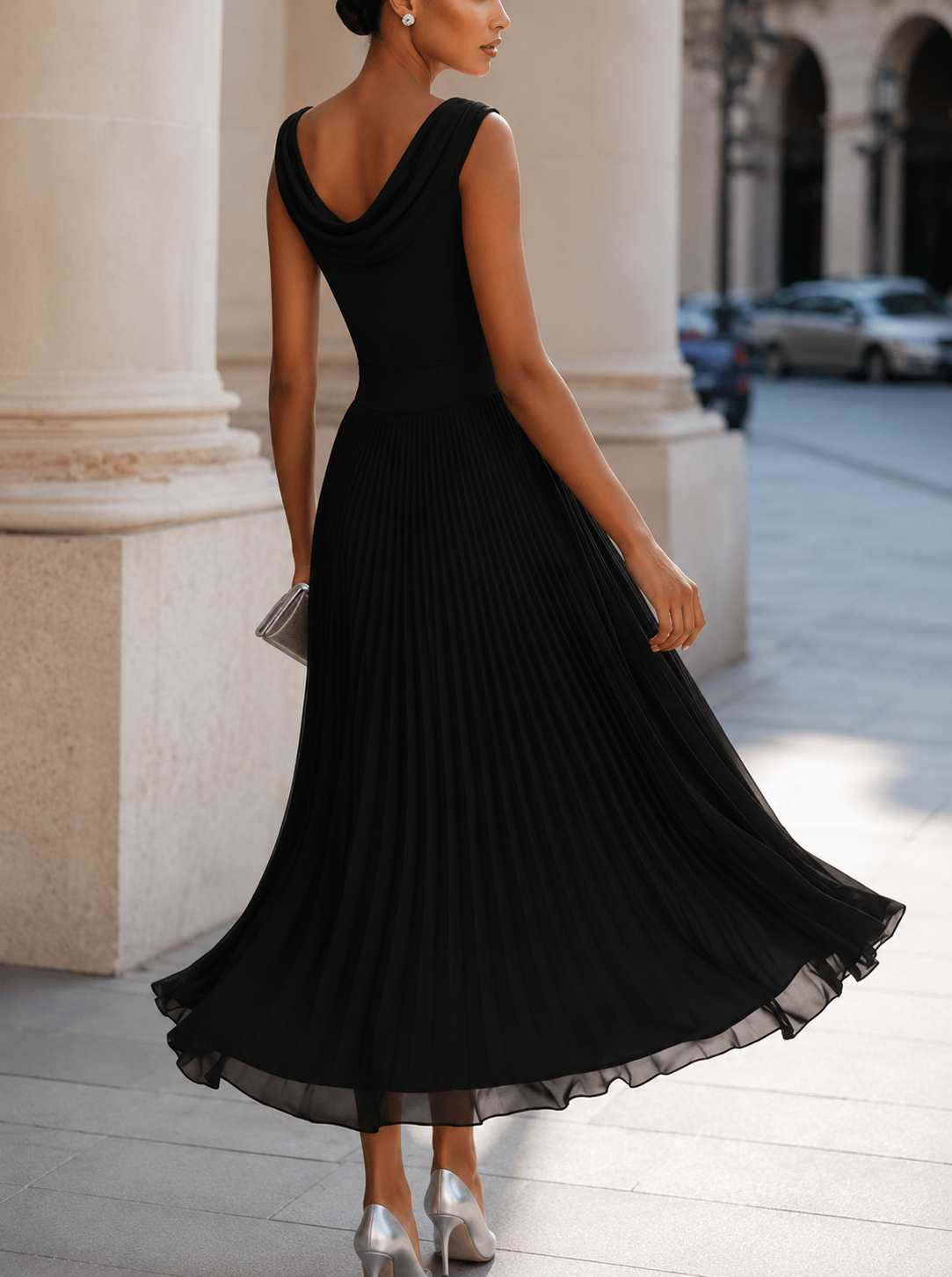 Natalia Pleated Midi Dress