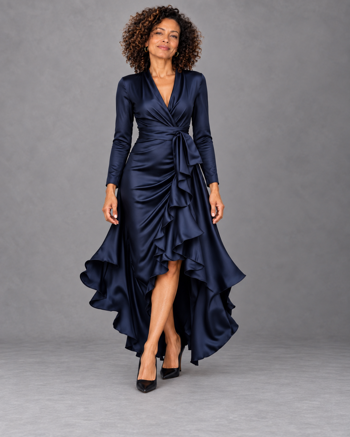 Maren™ Ruffled Wrap High-Low Maxi Dress