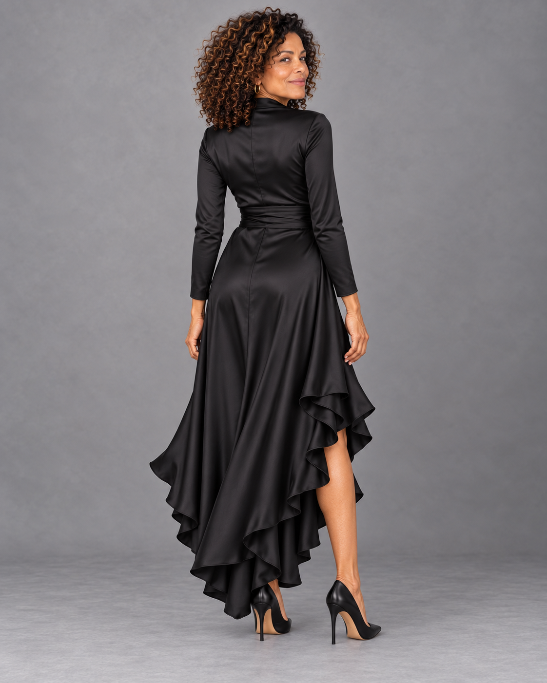 Maren™ Ruffled Wrap High-Low Maxi Dress