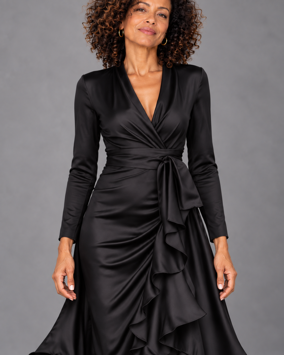 Maren™ Ruffled Wrap High-Low Maxi Dress