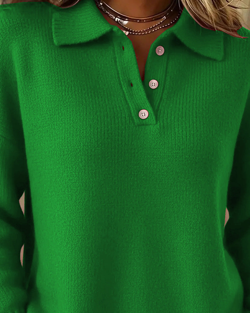 Madison | Classic Long Sleeve Knit Polo Shirt
